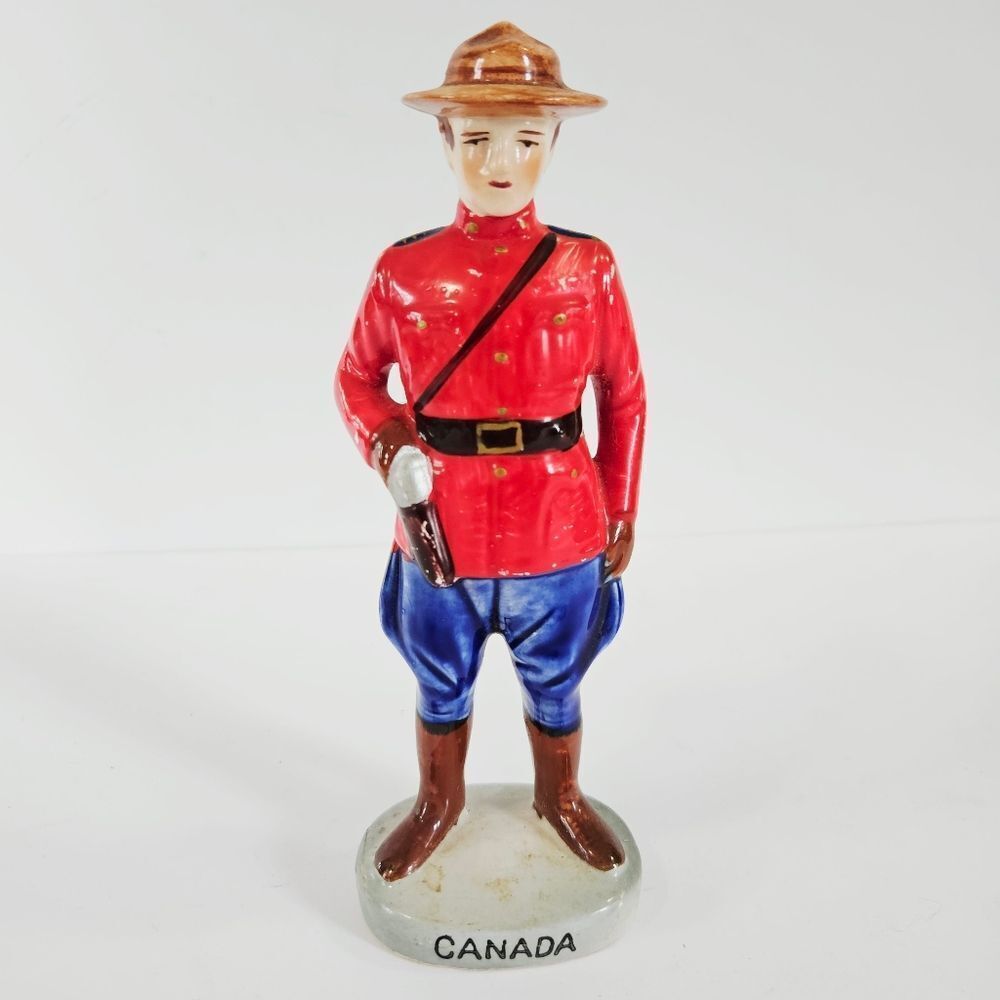 Vintage ElBro Japan Canadian Royal Mounted Police "Mountie" Porcelain Figurine